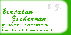 bertalan zicherman business card